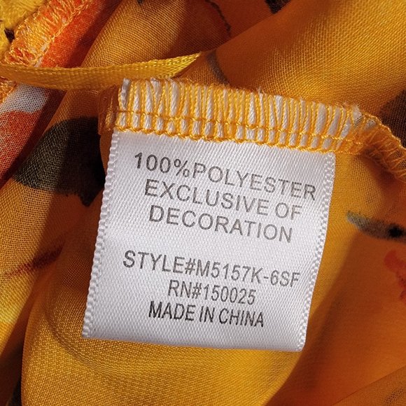 EMORY PARK Stitch Fix Landry Crochet Trim Open Kimono Yellow Floral Size Med New - Picture 9 of 9